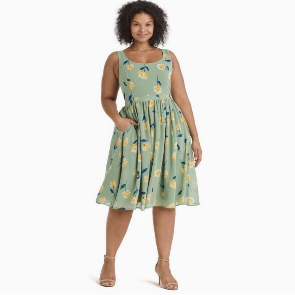 NWT Modcloth Freeing Feeling Pastel Floral Dress. - Picture 4 of 6